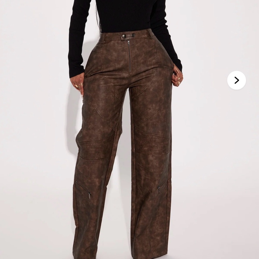 Fashion Nova Dark Brown Wide Leg Pants